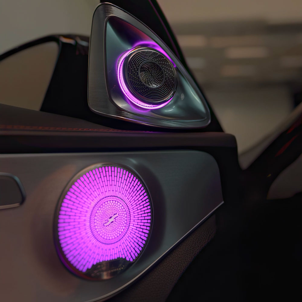 Enceintes rotatives + enceintes éclairées Mercedes GLC W253 et Mercedes Classe C W205